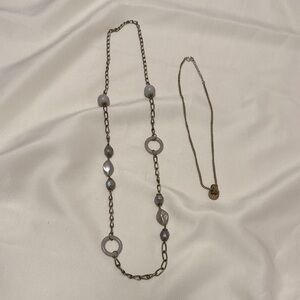 Vintage Elegant Gold and Silver Necklace Set 2 piece #772